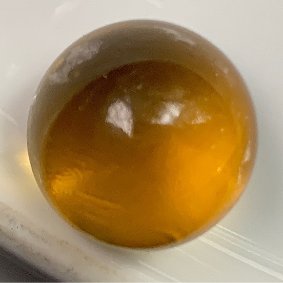 Vintage Clear Light Amber Blown Glass Antique Marble - Picture 9 of 10